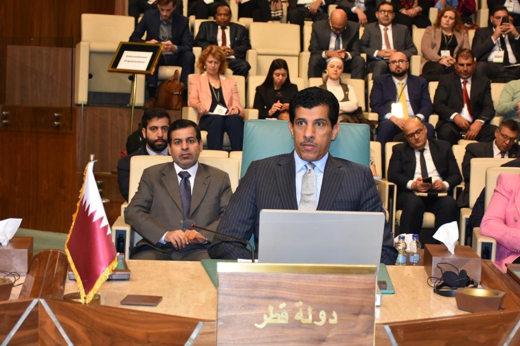 Permanent Representative of Qatar to the League of Arab States and Qatar's Ambassador to Egypt H E Salem Mubarak Al Shafi taking part in 14th session of the Arab Ministerial Water Council.