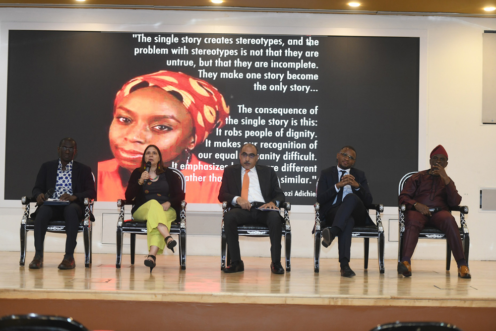 Speakers during a panel discussion. 