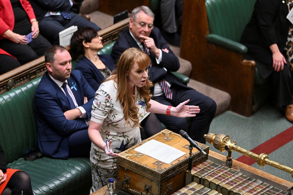Deputy leader of the Labour Party Angela Rayner speaks at the House of Commons in London, Britain, November 16, 2022. (Reuters)