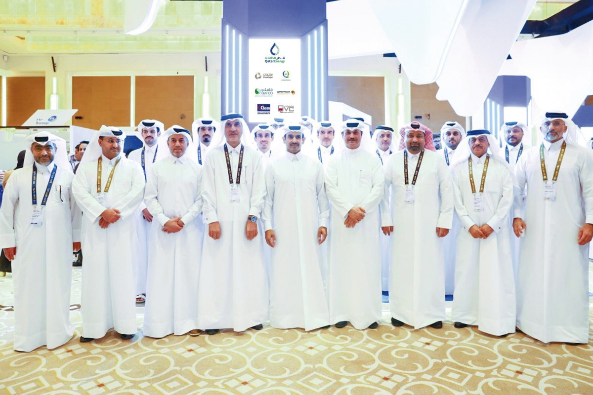 Minister of State for Energy Affairs H E Saad Sherida Al Kaabi with other officials and dignitaries at the 16th annual forum of GPCA in Riyadh.