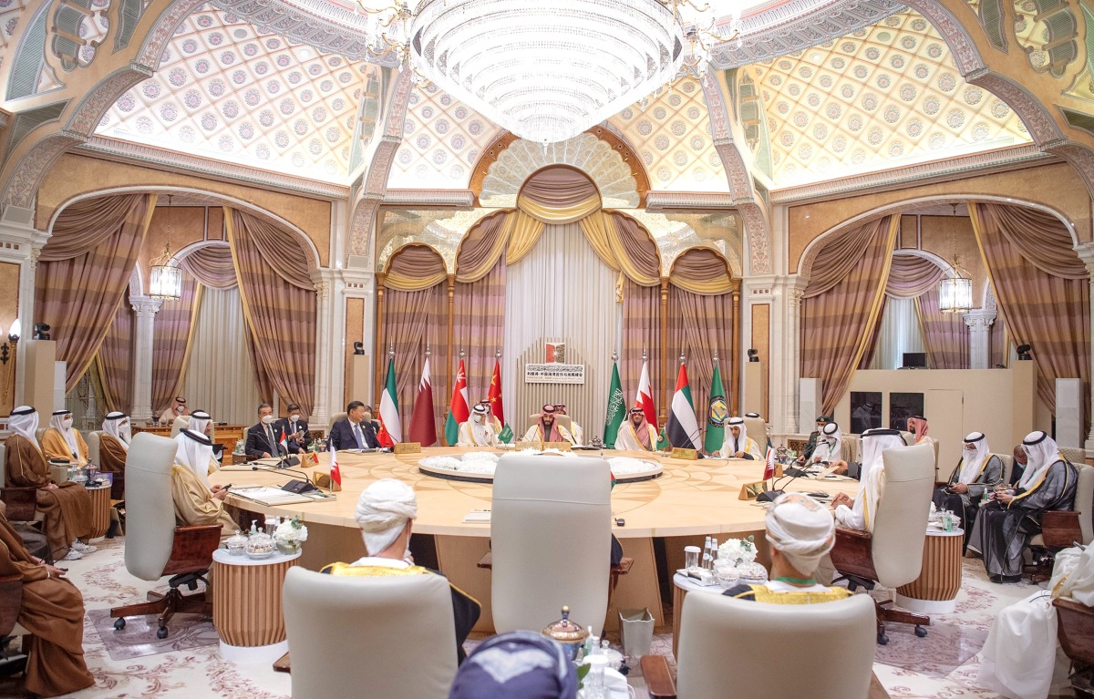 Amir H H Sheikh Tamim bin Hamad Al Thani participated with his brothers Their Majesties and Their Highnesses leaders of the Cooperation Council for the Arab States of the Gulf (GCC) and President of the People's Republic of China H E Xi Jinping in the Riyadh Gulf-China Summit for Cooperation and Development.