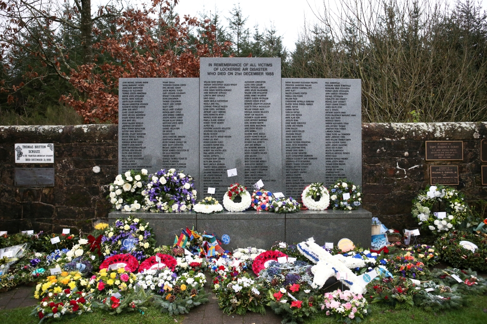 File Photo: Floral tributes left at the Memorial Garden in Dryfesdale Cemetery, are seen on the morning of the 30th anniversary of the bombing of Pan Am flight 103 which exploded over the Scottish town on December 21, 1988, killing 259 passengers and crew and 11 residents on the ground, in Lockerbie, Scotland, Britain, December 21, 2018. (Reuters)