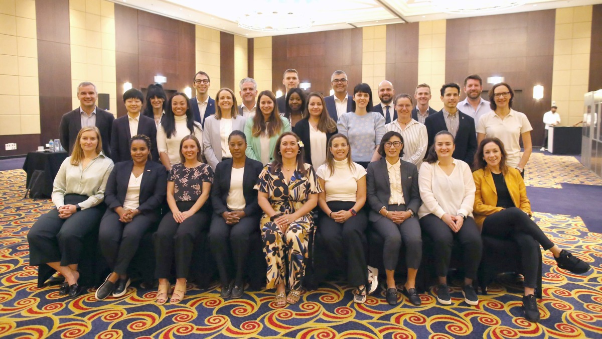Representatives from AFC, CAF, Concacaf, CONMEBOL, OFC, and UEFA during the workshop. PIC: FIFA