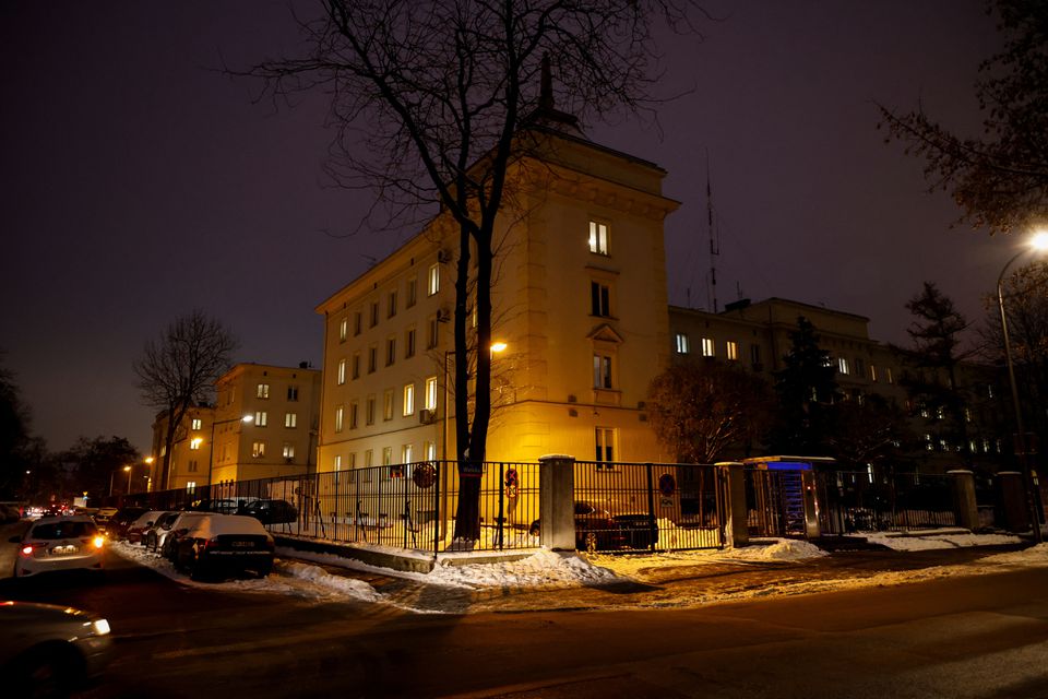 A general view of a building of the Polish Police Headquarters, where, according to Poland's interior ministry, top cop was injured by an exploding official gift, in Warsaw, Poland December 15, 2022. REUTERS/Kuba Stezycki

