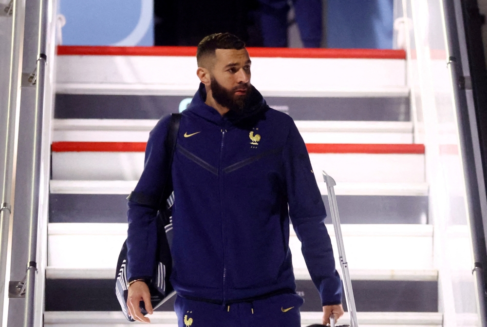 France's Karim Benzema arrives in Doha for the FIFA World Cup Qatar on November 16, 2022. (REUTERS/Hannah Mckay)