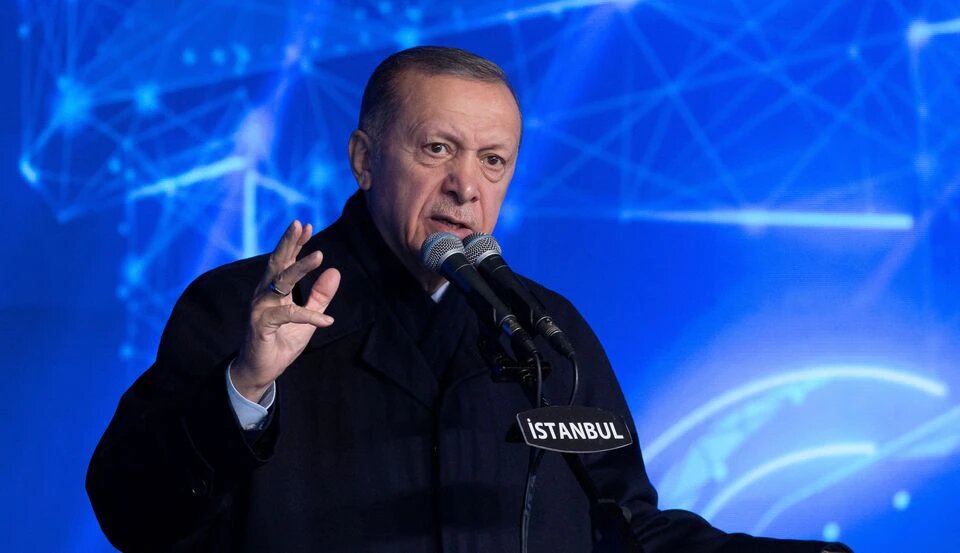 Turkish President Tayyip Erdogan attends a ceremony to mark an increase in capacity at a natural gas storage facility in Silivri near Istanbul, Turkey, on December 16, 2022. REUTERS/Umit Bektas
