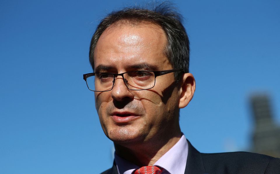 Bellingcat report author Christo Grozev gives a press conference opposite the Houses of Parliament in London, Britain, on October 9, 2018. Picture taken October 9, 2018.  File Photo / Reuters