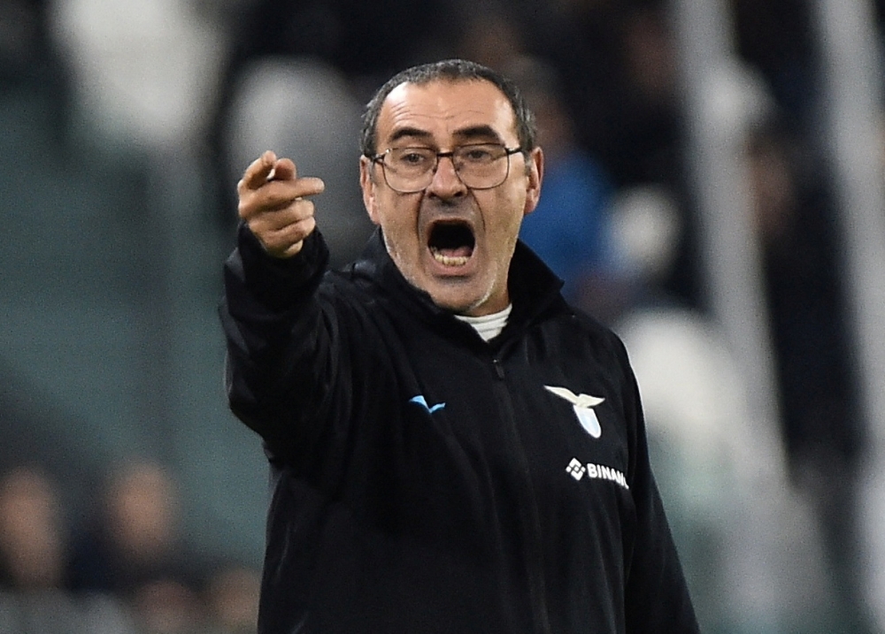 Lazio coach Maurizio Sarri reacts during the Serie A match against Juventus at the Allianz Stadium, Turin, Italy on November 13, 2022.  File Photo / Reuters

 