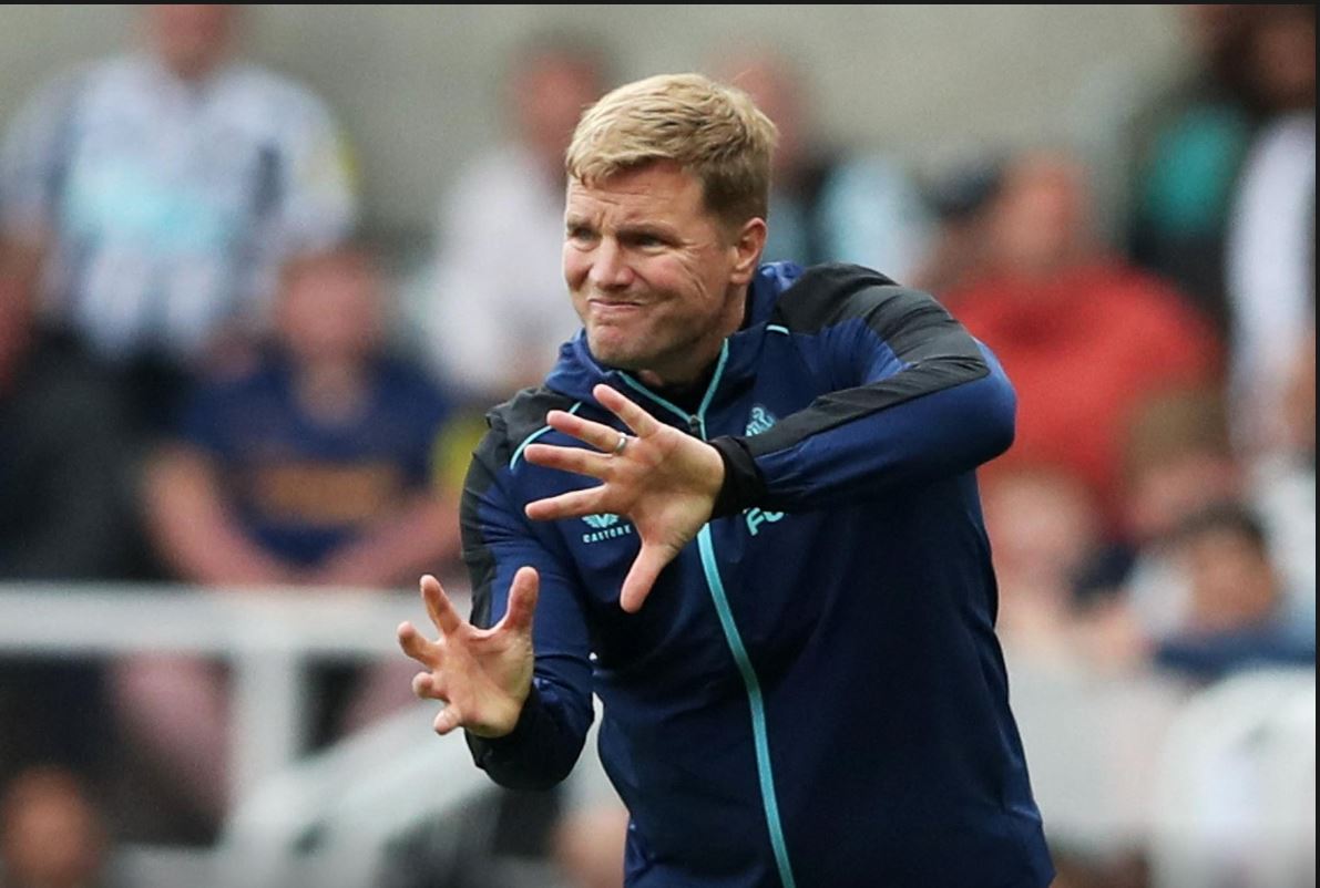 Newcastle United manager Eddie Howe reacts during the English Premier League match against Crystal Palace at St James' Park, Newcastle, Britain on September 3, 2022. File Photo / Reuters
