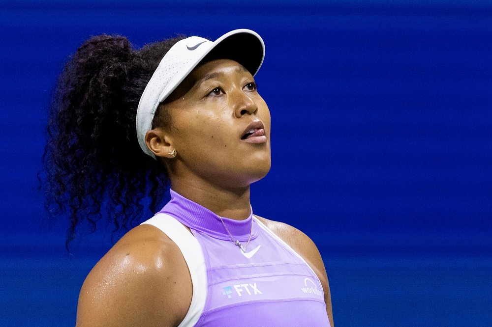 This file photo taken on August 30, 2022 shows Japan's Naomi Osaka after a point during her 2022 US Open Tennis tournament women's singles first round match against USA's Danielle Collins at the USTA Billie Jean King National Tennis Center in New York. (Photo by Corey Sipkin / AFP)