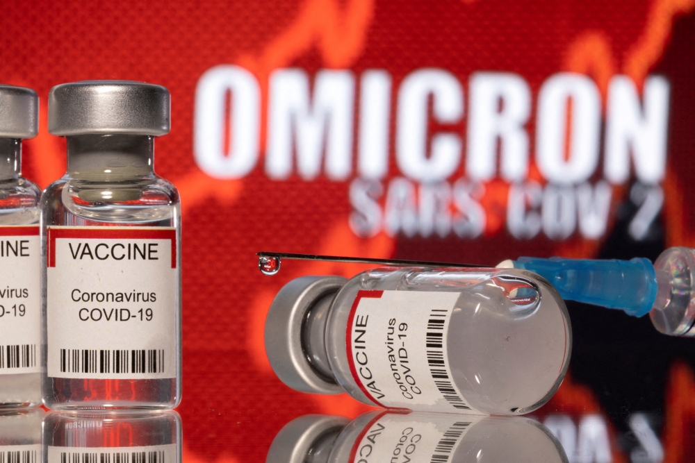 Vials labelled 