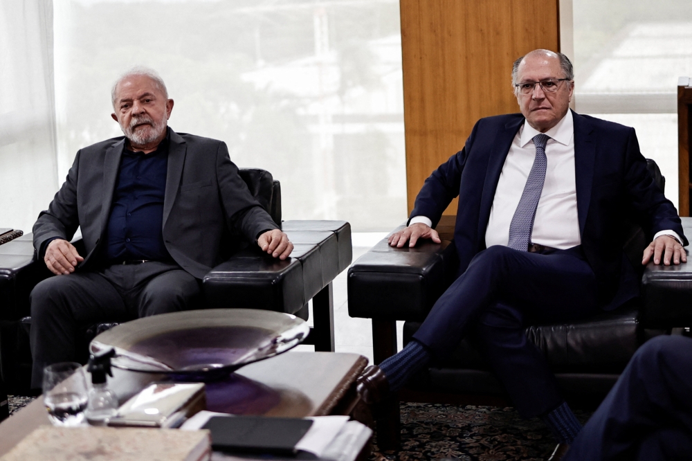Brazil’s President Luiz Inacio Lula da Silva and Brazil's Vice President Geraldo Alckmin attend a meeting with President of Brazil's Supreme Federal Court Rosa Weber at the Planalto Palace in Brasilia, Brazil on January 9, 2023. REUTERS/Ueslei Marcelino