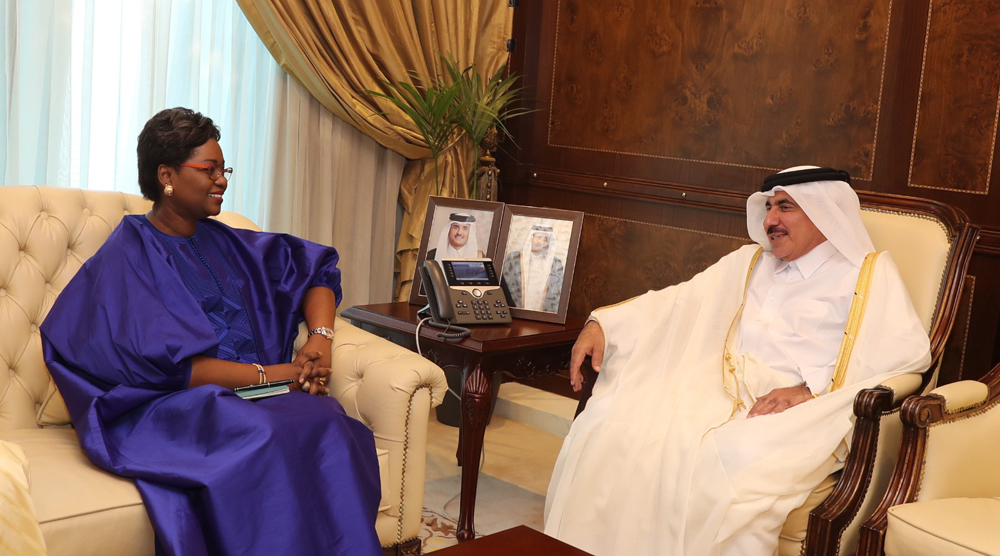 Minister of Transport H E Jassim Saif Ahmed Al Sulaiti meeting with Minister of Economy, Planning and Cooperation of Senegal H E Oulimata Sarr in Doha yesterday. 
