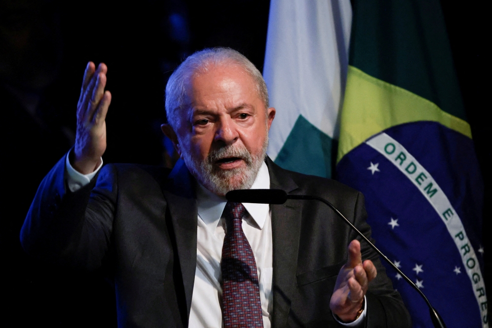 Brazil's President Luiz Inacio Lula da Silva speaks during the inauguration ceremony of the new Banco do Brasil President Tarciana Medeiros, in Brasilia, Brazil on January 16, 2023. REUTERS/Adriano Machado/File Photo