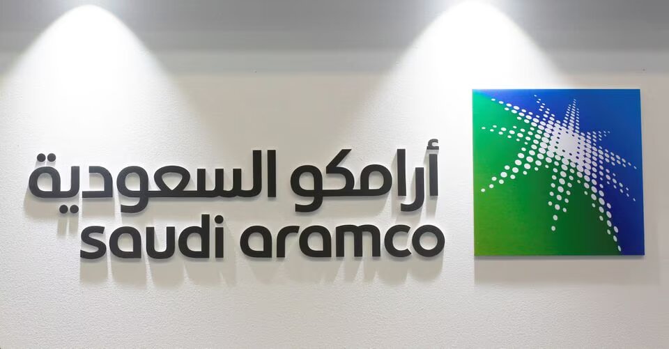 Logo of Saudi Aramco is seen at the 20th Middle East Oil & Gas Show and Conference (MOES 2017) in Manama, Bahrain, on March 7, 2017. File Photo / Reuters 