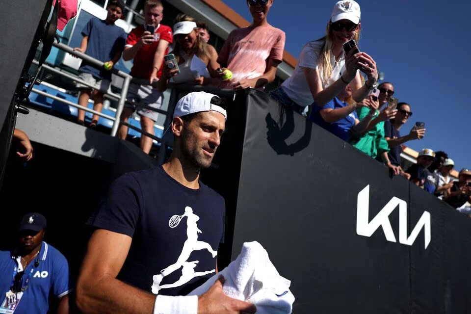 Tennis - Australian Open - Melbourne Park, Melbourne, Australia - January 23, 2023 Serbia's Novak Djokovic arrives on court before practice. File Photo: Reuters/Loren Elliott