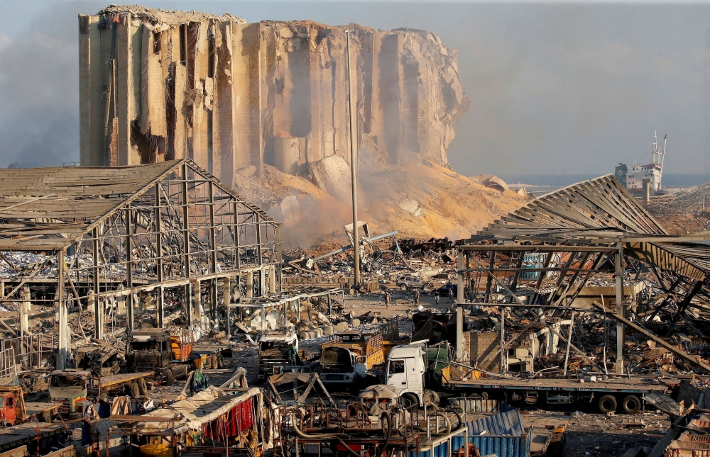 File Photo: A general view shows the damage at the site of Tuesday's blast in Beirut's port area, Lebanon, August 5, 2020. (REUTERS/Mohamed Azakir)