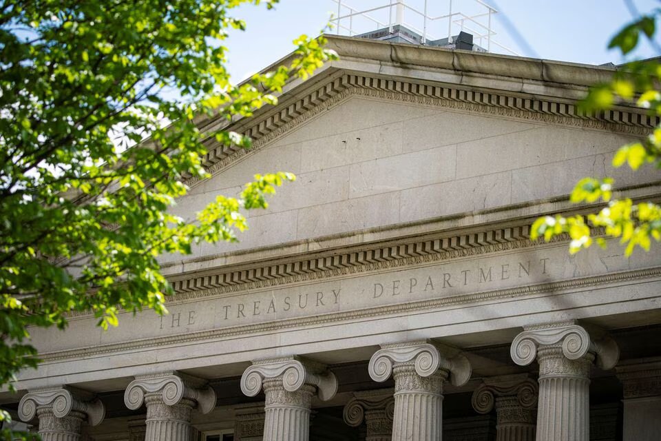 The Treasury Department is pictured in Washington, US, on April 25, 2021. File photo / Reuters