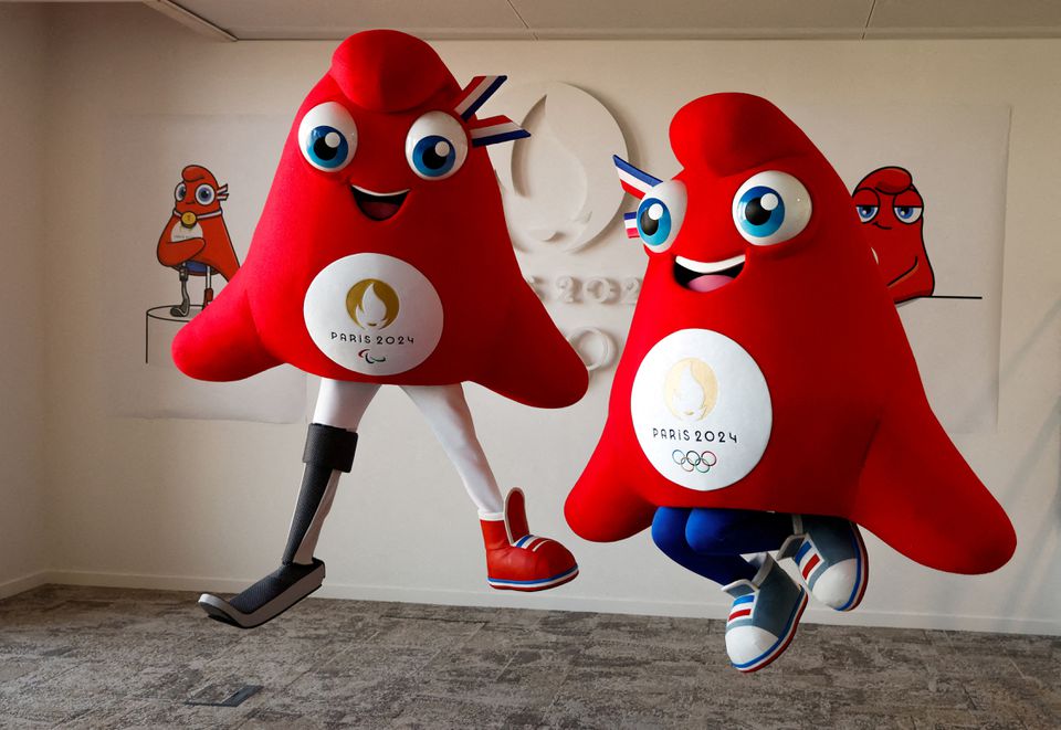 General view as the Paris 2024 Olympic and Paralympic mascots the Phryges are unveiled at the Olympic Committee headquarters at Saint-Denis, France on November 11, 2022. Picture taken on November 11, 2022.  File Photo / Reuters