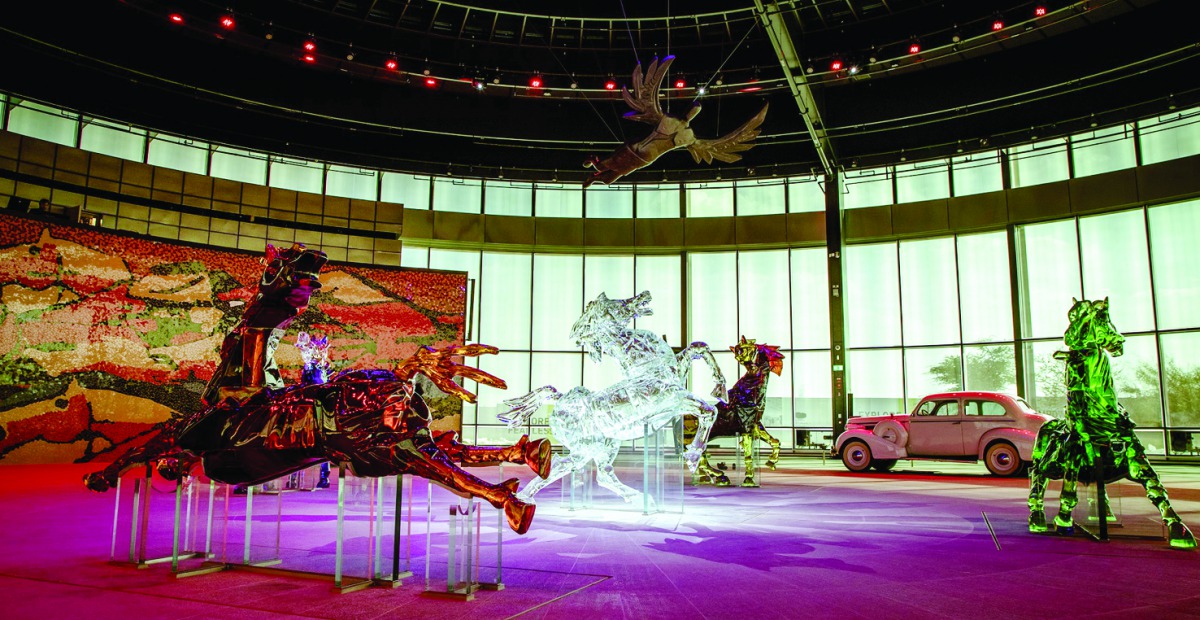 Unveiled in 2019, Seeroo fi al ardh is an art work by late artist M F Husain