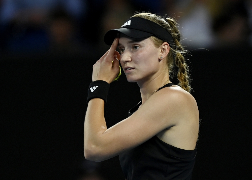 Kazakhstan’s Elena Rybakina reacts during her final match against Belarus’ Aryna Sabalenka REUTERS/Jaimi Joy
