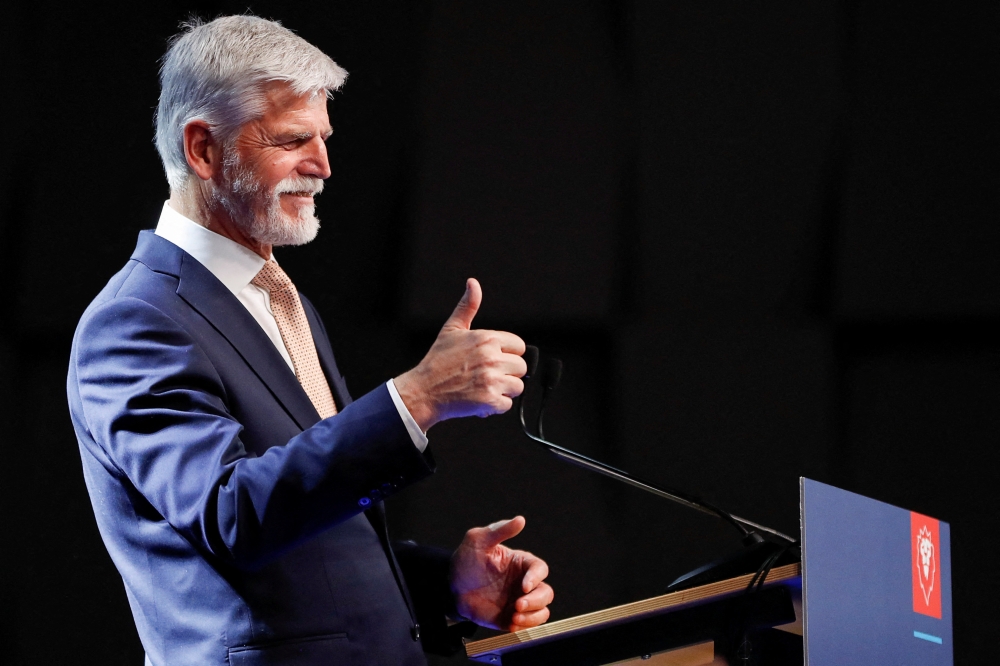 Czech presidential candidate Petr Pavel reacts at his headquarters, after the results of the country's presidential election were announced, in Prague, Czech Republic on January 28, 2023. REUTERS/David W Cerny