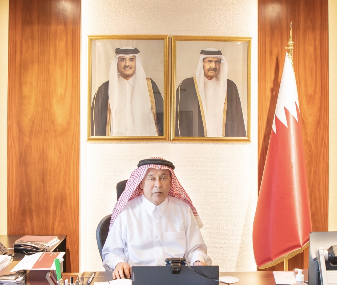 Khalaf bin Ahmed Al Mannai Undersecretary at the Ministry of Finance participates in the joint meeting.