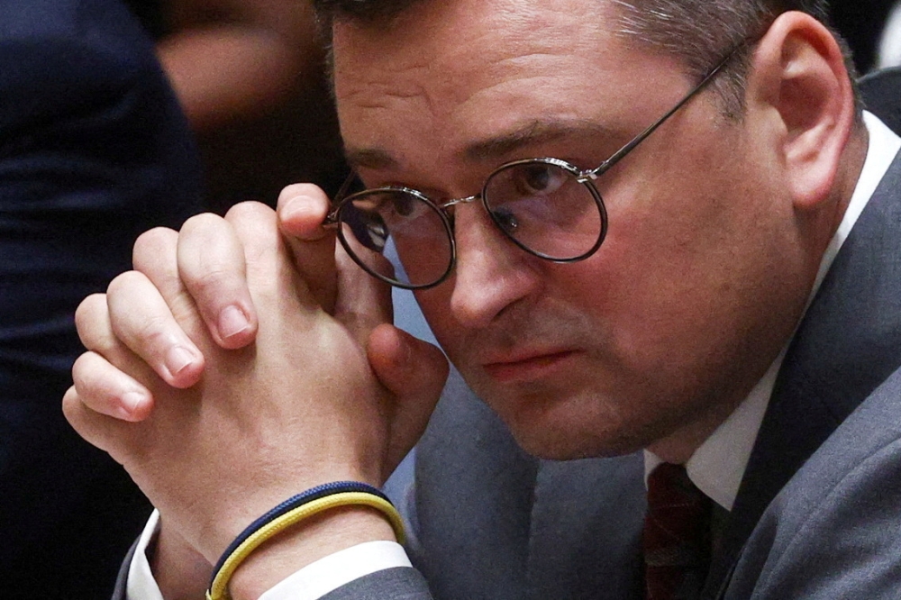 Ukrainian Foreign Minister Dmytro Kuleba attends a high level meeting of the United Nations Security Council on the situation amid Russia's invasion of Ukraine, at the 77th Session of the United Nations General Assembly at UN Headquarters in New York City, US, September 22, 2022. (REUTERS/Amr Alfiky)