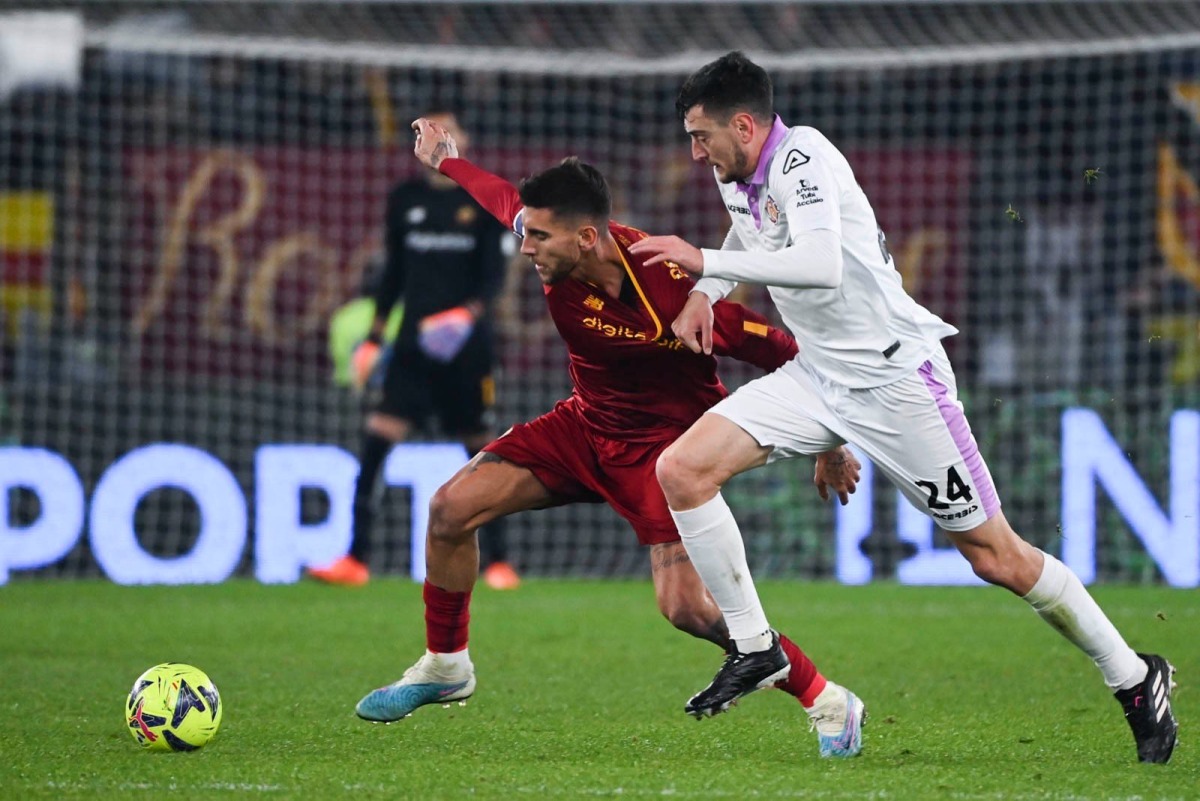 Still from AS Roma's 1-2 loss to  Cremonese during the Coppa Italia quarter-final. Source/@ASRomaEN