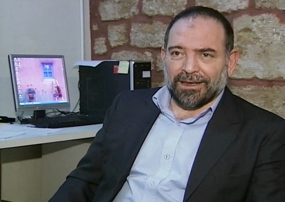 FILE PHOTO: Lokman Slim, an activist and publisher who ran a research centre, speaks during an interview, in a still image taken from Reuters TV footage shot on February 2, 2009, in Beirut, Lebanon. Reuters TV/via REUTERS
