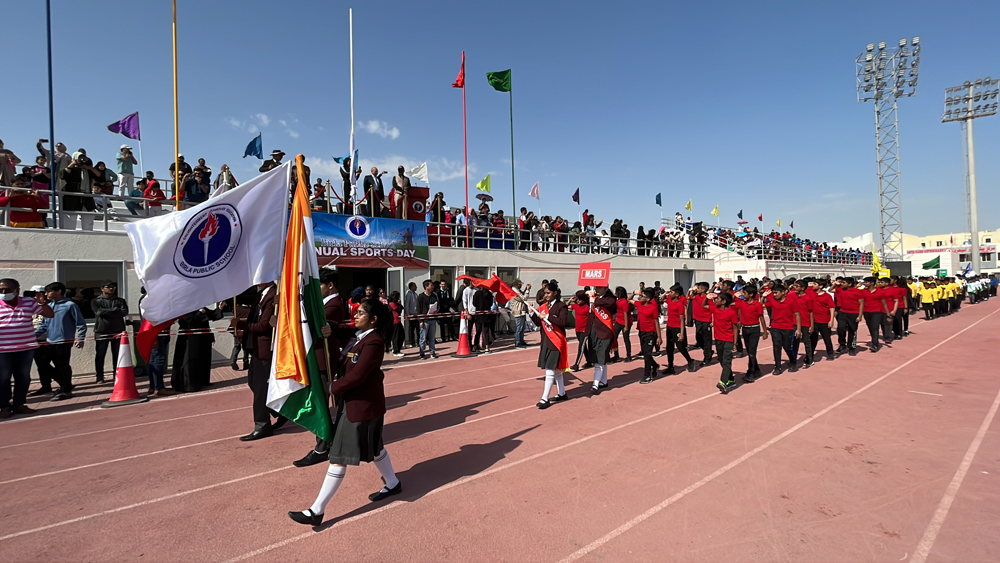 Students parade during the BPS sports day.  