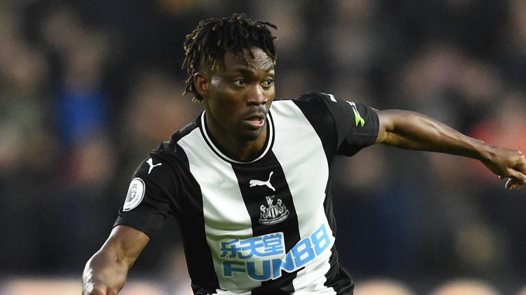 Christian Atsu playing for Newcastle United in 2020.  Photo: AFP

