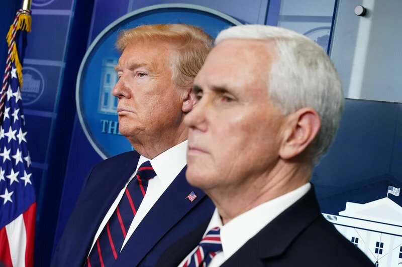 Then-President Donald Trump and then-Vice President Mike Pence are pictured in 2020. File photo / AFP
