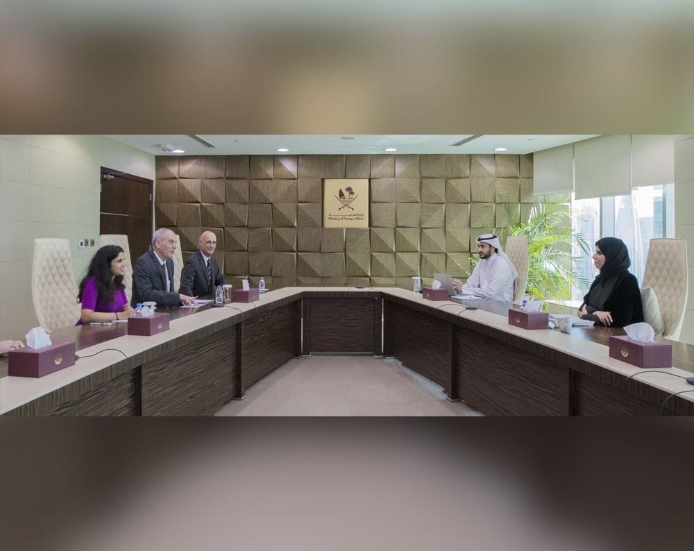 Assistant Foreign Minister H E Lolwah bint Rashid Al Khater meeting Member of the Federal Parliament (Bundestag) of Germany H E Schahina Gambir in Doha yesterday.
