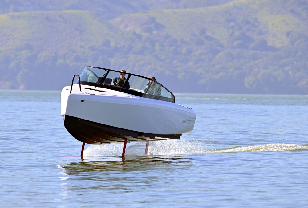 French sailor Tanguy de Lamotte, CEO of Candela US, drives the company's 
