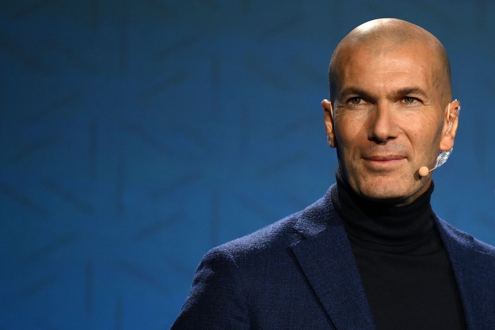 French football coach and former football player Zinedine Zidane attends the BWT Alpine Formula One teams's 2023 season launch in London on February 16, 2023. (Photo by Daniel Leal / AFP)