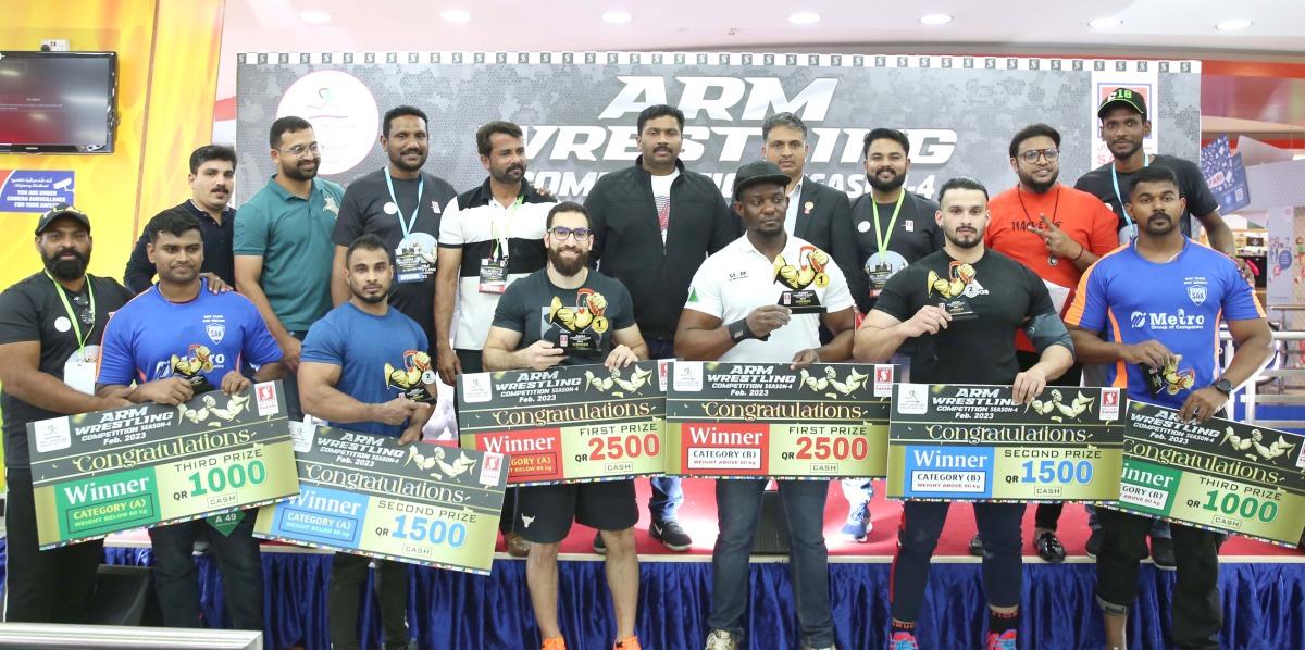 Winners of ‘Arm Wrestling Competition’ organised by Safari.