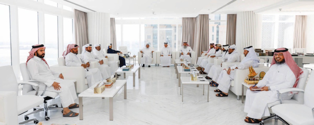Minister of Awqaf and Islamic Affairs H E Ghanem bin Shaheen bin Ghanem Al Ghanem meeting a group of Haj pilgrims who performed Haj last year.
