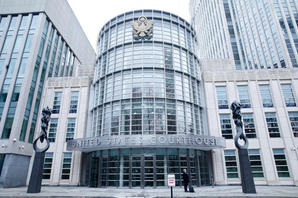 Outside view of the Brooklyn court where the trial of the former Mexican Secretary of Public Security Genaro Garcia Luna is being held, in the Brooklyn borough of New York City on February 21, 2023.  (Photo by Kena Betancur / AFP)