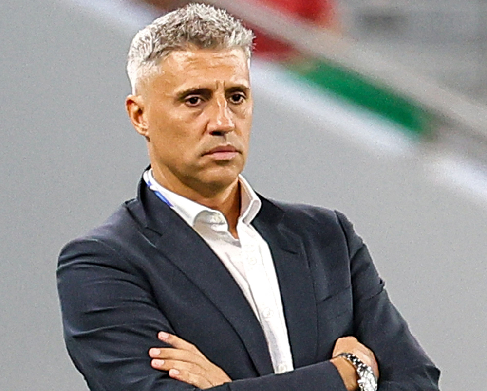 Al Duhail coach Hernan Crespo looks on during semi-final against Al Hilal. AFP