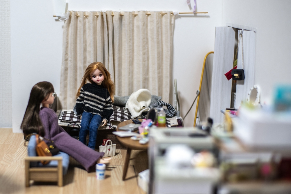 This photo taken on January 17, 2023 shows Licca-chan dolls belonging to an anonymous creator, whose Instagram account that translates as 