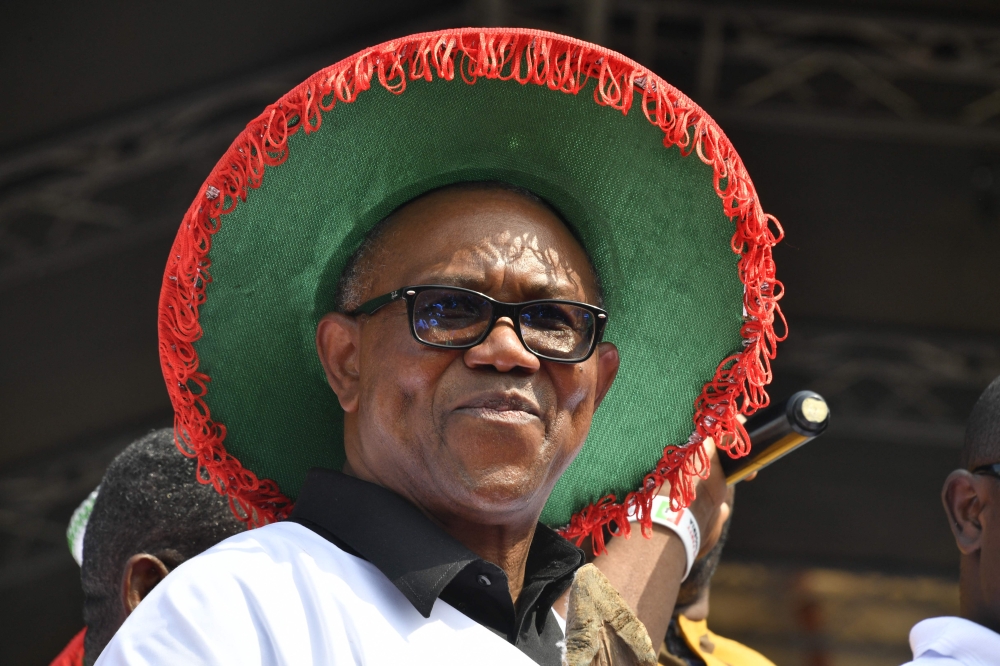 In this file photo taken on February 11, 2023 Presidential candidate of Labour Party Peter Obi looks on during the party campaign rally in Lagos. (Photo by PIUS UTOMI EKPEI / AFP)
 