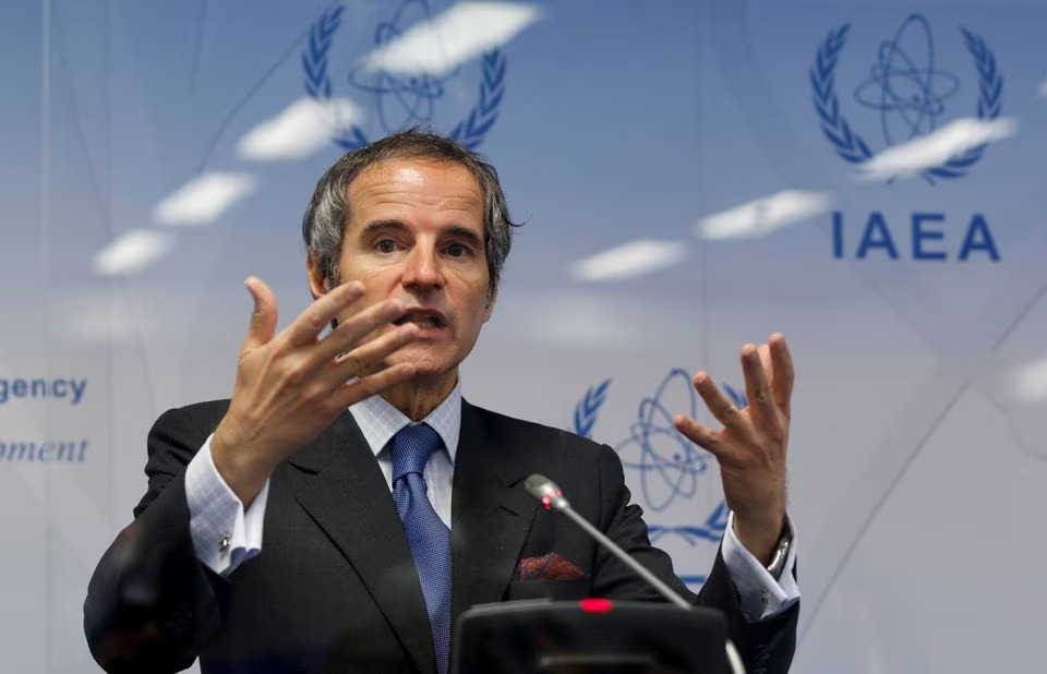 File Photo: International Atomic Energy Agency Director General Rafael Grossi attends a news conference during a board of governors meeting at the IAEA headquarters in Vienna, Austria, June 7, 2021. (REUTERS/Leonhard Foeger)