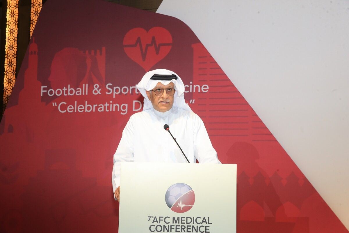 AFC President Shaikh Salman speaks during AFC Medical Conference in Doha.