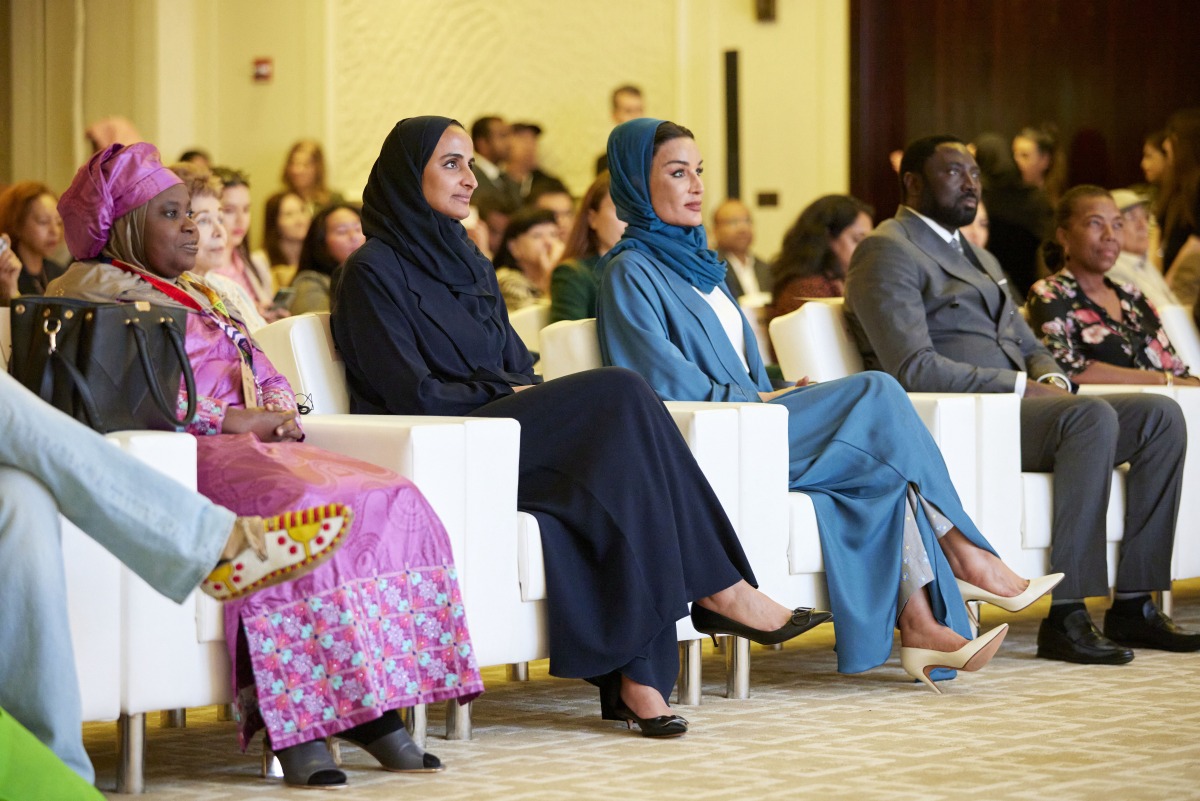 HH Sheikha Moza bint Nasser, Chairperson of Qatar Foundation, HE Sheikha Hind bint Hamad Al Thani, Vice Chairperson and CEO of Qatar Foundation and several other dignitaries, attend the closing ceremony of Earthna Summit 2023.