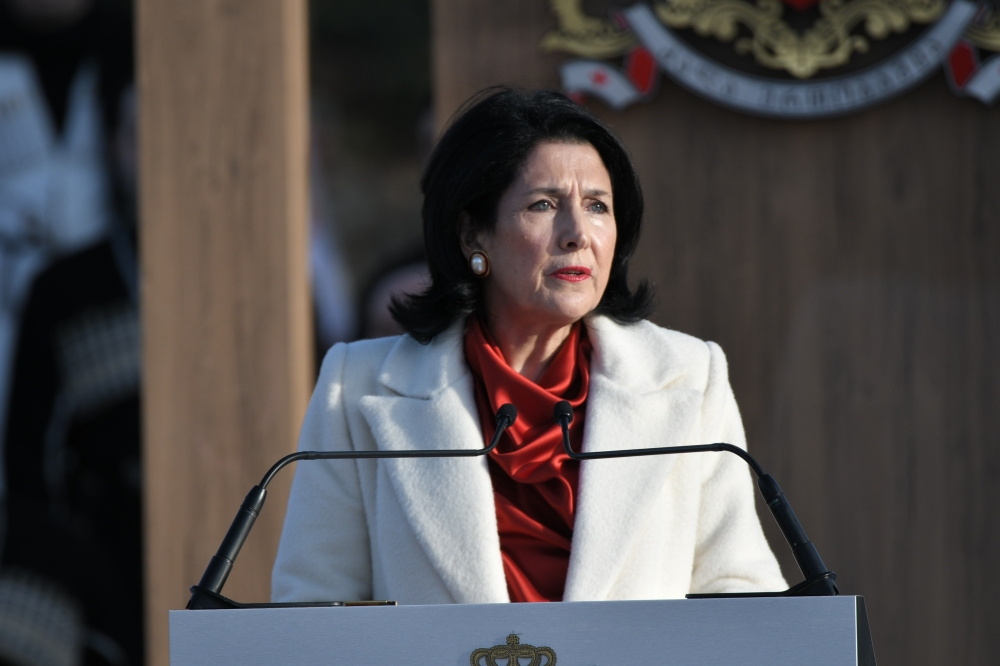 Georgia's President Salome Zurabishvili gives a speech during her inauguration ceremony in Telavi on December 16, 2018.  File photo / AFP
