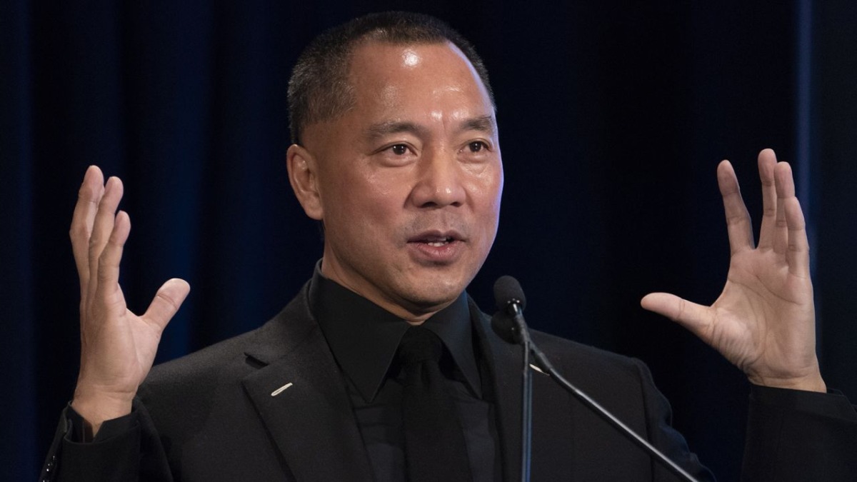 Fugitive Chinese billionaire Guo Wengui hold a news conference on November 20, 2018. File photo / AFP
