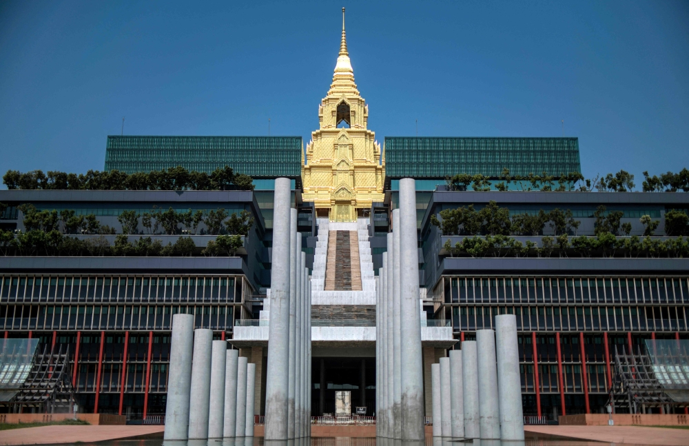 This picture taken on March 4, 2023 shows the Thai Parliament complex in Bangkok, the meeting place of the National Assembly of Thailand.  (Photo by Amaury PAUL / AFP)
 