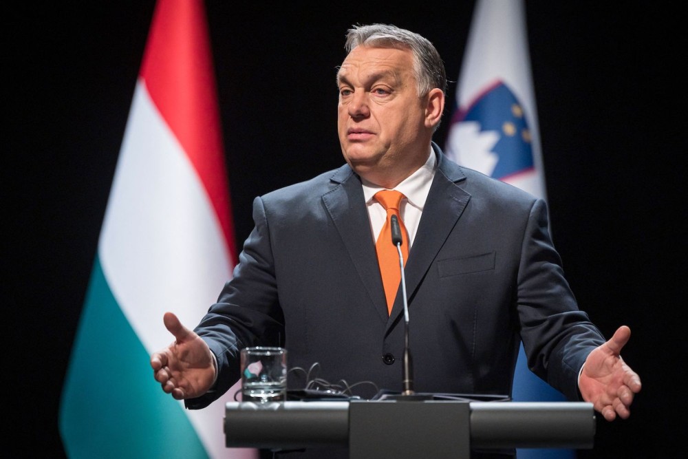 Hungarian Prime Minister Viktor Orban speaks in Lendava, a Slovenian city with a large Hungarian ethnic minority, on February 21, 2022.  File photo / AFP

