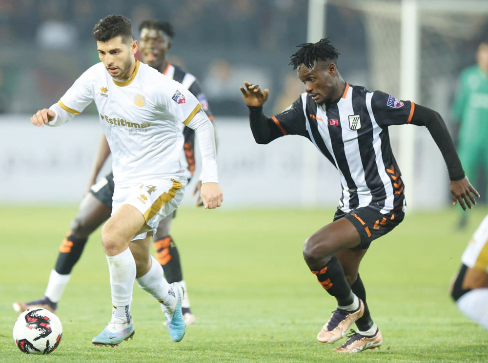Action during the first leg between Qatar SC and CS Sfaxien. 